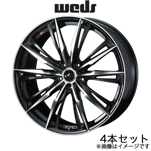 レオニスGX ステップワゴン RK1/RK2/RK5/RK6 17インチ アルミホイール 4本 パールブラック/ミラーカット 0039355 WEDS LEONIS GX