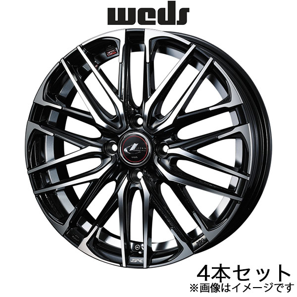 レオニスSK ルーミー M900系 14インチ アルミホイール 4本 パールブラック/ミラーカット 0039045 WEDS LEONIS SK