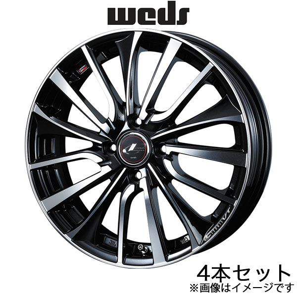 レオニスVT パッソ 30系 14インチ アルミホイール 4本 パールブラック/ミラーカット 0036324 WEDS LEONIS VT