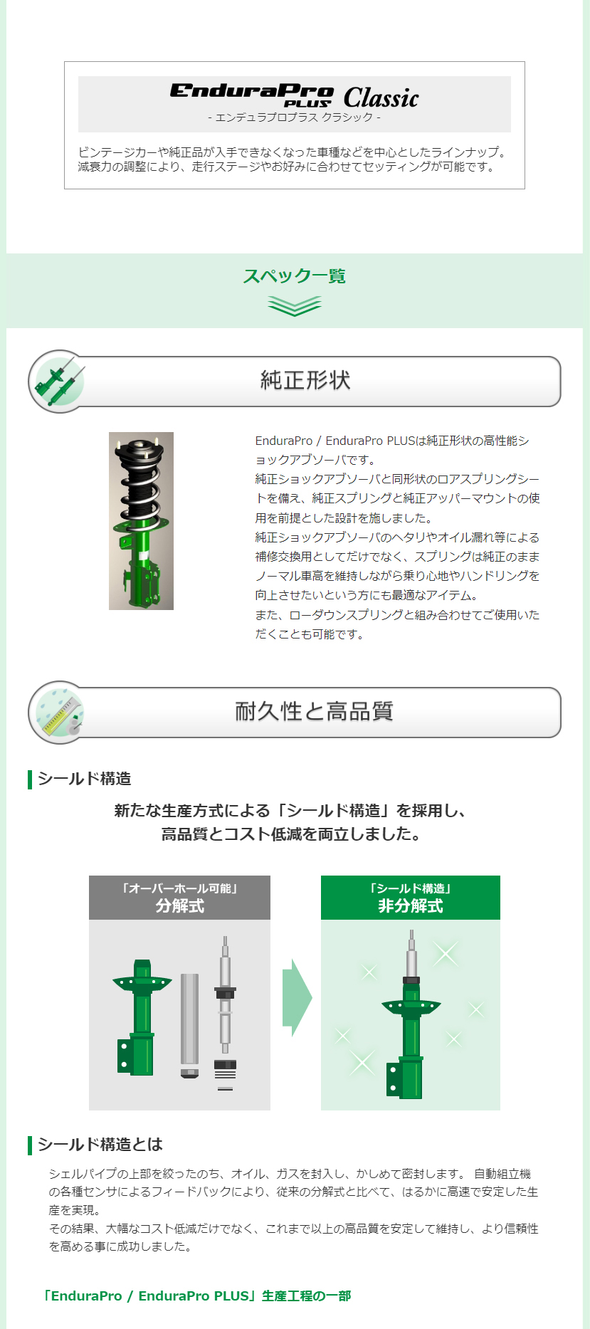 TEIN テイン ショックアブソーバー エンデュラプロプラスキット ノート 