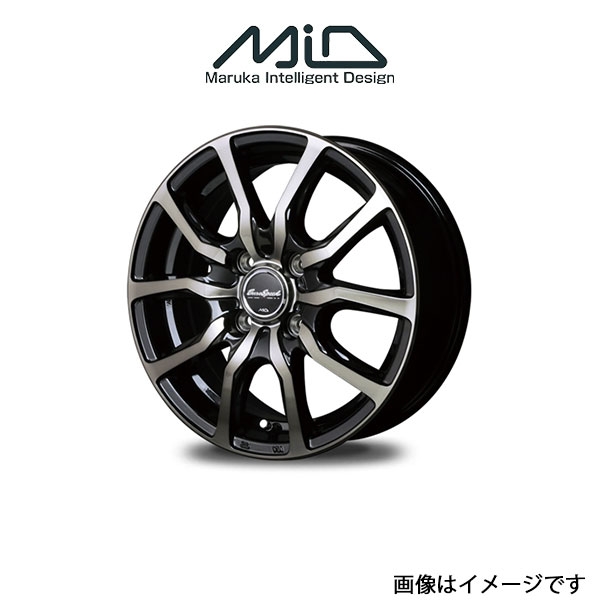 MID ユーロスピード DC52 アルミホイール 1本 ラパン HE33S(13×4J 4-100 INSET43 ブラックポリッシュ)EUROSPEED DC52｜t-four2010