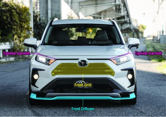 かもな クール RAV4[新型]フロントディフューザー 未塗装 RAV-SS KUHL