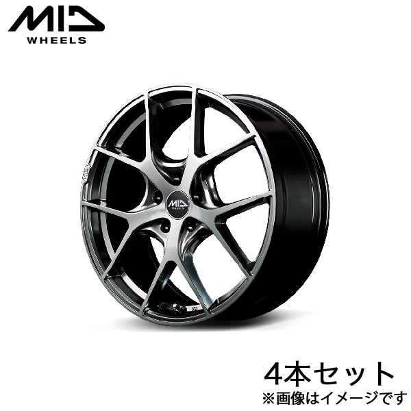 MID エクスクルーシブ 025F アルファード 30系 アルミホイール 4本(17×7J 5-114.3 +40 ハイパーメタルコート/ブラッシュドフィニッシュ)