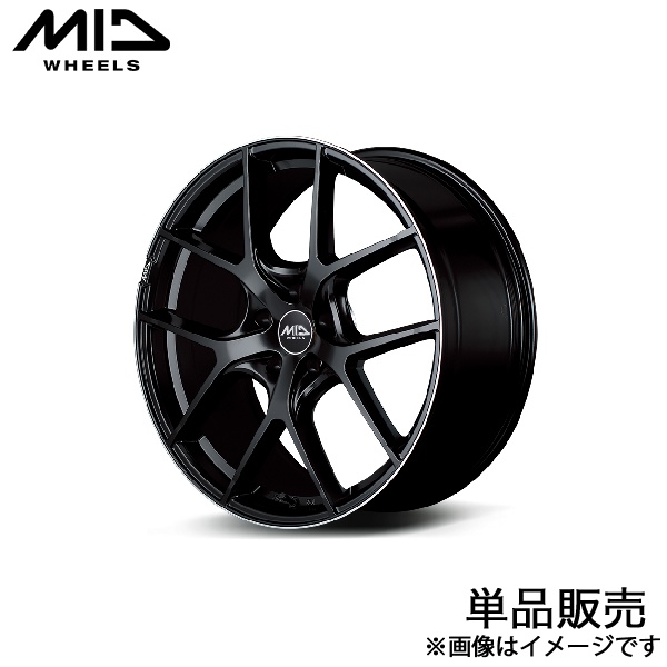 MID エクスクルーシブ 025F ヴェゼル RV3/RV4/RV5/RV6 アルミホイール 1本(17×7J 5-114.3 +48 セミグロスブラック)