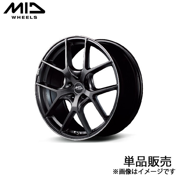 MID エクスクルーシブ 025F CX-5 KE系 アルミホイール 1本(17×7J 5-114.3 +48 セミグロスガンメタ/リムエッジDC/ロゴマシニング)