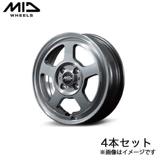 MID ガルシアシカゴ5 ミライース LA350S/LA360S アルミホイール 4本(14×4.5J 4-100 +45 メタリックグレー)マルカ Garcia Chicago5