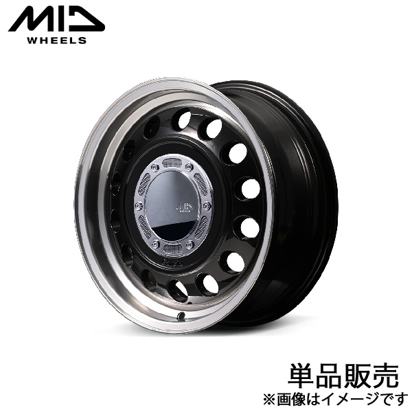 MID ガルシアシスコ TypeII モコ 22系 アルミホイール 1本(14×4.5J 4-100 +45 ブラック/リムポリッシュ)マルカ Garcia CISCO TypeII