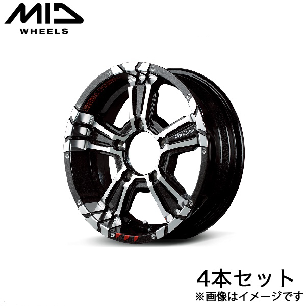 MID ナイトロパワークロスクロウGE ハイエース 200系 アルミホイール 4本(15×6J 6-139.7 +33 ブラックメタリック/グラフィティ)