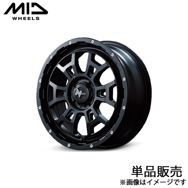 MID ナイトロパワーH6スラッグ カローラフィールダー 160系 アルミホイール 1本(16×6J 4-100 +40 セミグロスブラック)NITRO POWER H6 SLUG