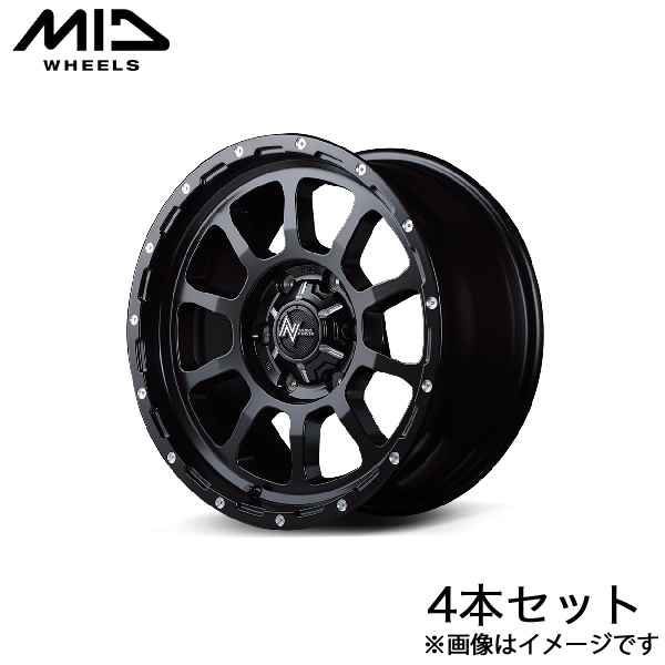 MID ナイトロパワーM10パーシング キャラバン E26系 アルミホイール 4本(15×6J 6-139.7 +45 セミグロスブラック)NITRO POWER M10 PERSHING