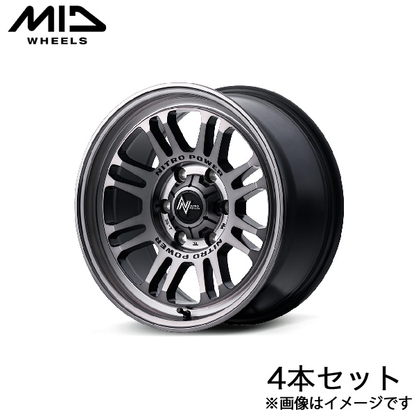 MID ナイトロパワーM16アサルト ハイエース 200系 アルミホイール 4本(15×6J 6-139.7 +33 スティールクリア)NITRO POWER M16 ASSAULT