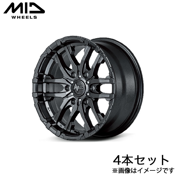 MID ナイトロパワーM26クロスファング キャラバン E26系 アルミホイール 4本(15×6J 6-139.7 +45 バレルブラック)NITRO POWER