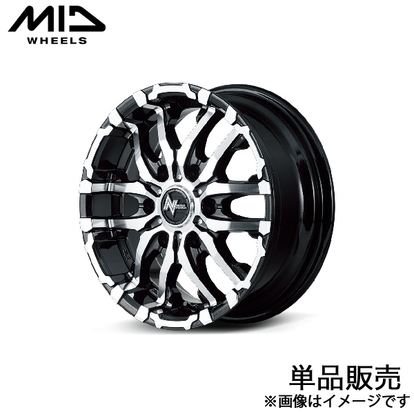 MID ナイトロパワーM26クロスファング ハイラックス GUN125 アルミホイール 1本(17×8J 6-139.7 +20 ブラックメタリック)NITRO POWER