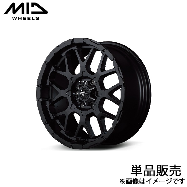 MID ナイトロパワーM28バレット ハイエース 200系 アルミホイール 1本(16×6.5J 6-139.7 +38 セミグロスブラック/マシニング)NITRO POWER