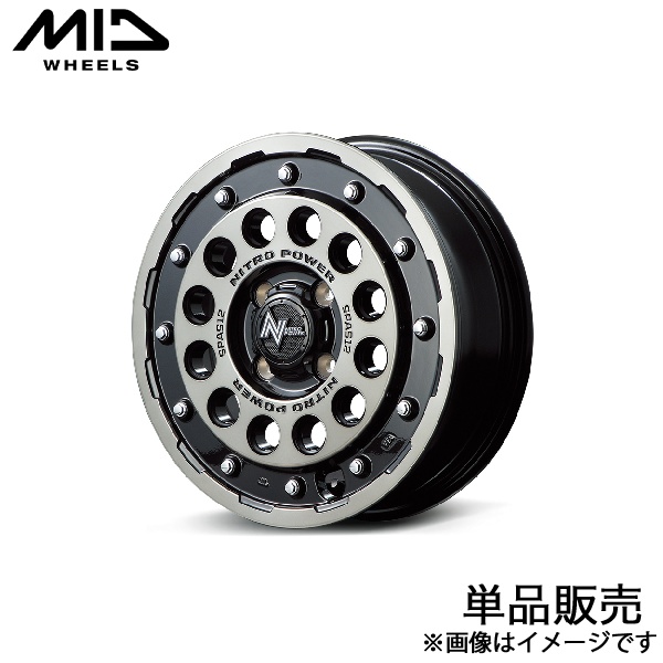 MID ナイトロパワーH12ショットガン ヴォルツ 130系 アルミホイール 1本(16×6J 5-100 +40 ブラッククリア)NITRO POWER H12 SHOTGUN