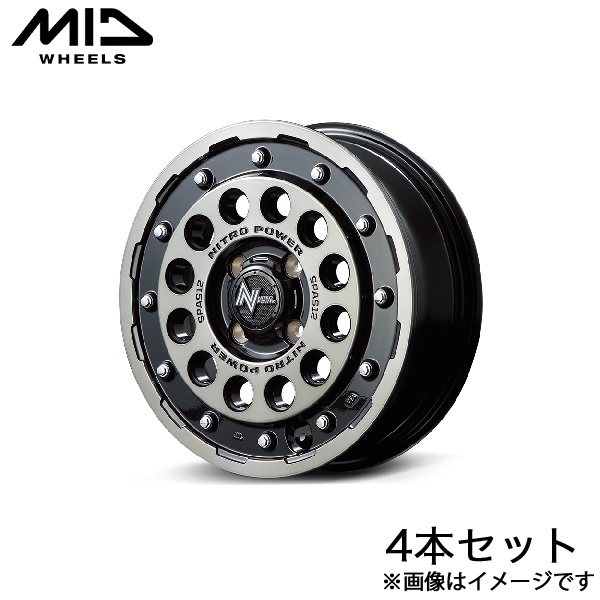 MID ナイトロパワーH12ショットガン イスト 110系 アルミホイール 4本(16×6J 5-100 +40 ブラッククリア)NITRO POWER H12 SHOTGUN