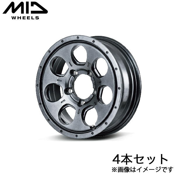 マルカサービス - MID マッドエージェント ジムニー JB64W 軽銀車輪 4本(16×5.5J 5-139.7 +22 メタリックグレー)マルカ MUD AGENT