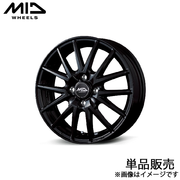 MID SQ27 カローラアクシオ 120系 アルミホイール 1本(15×5.5J 4-100 +43 メタリックブラック)マルカサービス