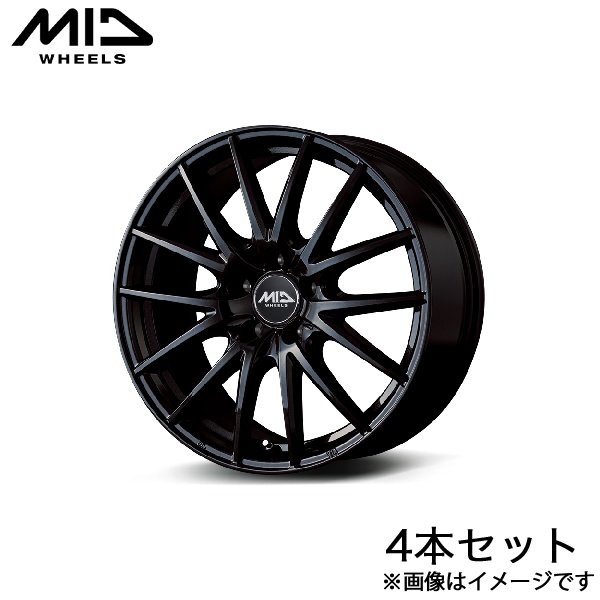 マルカサービス - MID SQ27 クラウンアスリート GRS210系 軽銀車輪 4本(17×7J 5-114.3 +38 メタリックブラック) 自動車-車、バイク、自転車-タイヤ、ホイール