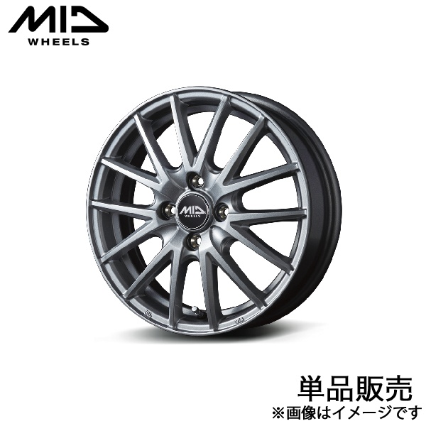MID SQ27 ルーミー M900系 アルミホイール 1本(15×5.5J 4-100 +43 メタリックシルバー)マルカサービス ホイール単体