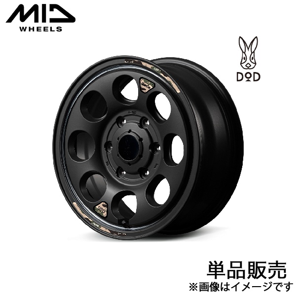 MID DOD ウシャリン ハイエース 200系 アルミホイール 1本(15×6J 6-139.7 +33 セミグロスブラック/リムヴァーレイポリッシュ)