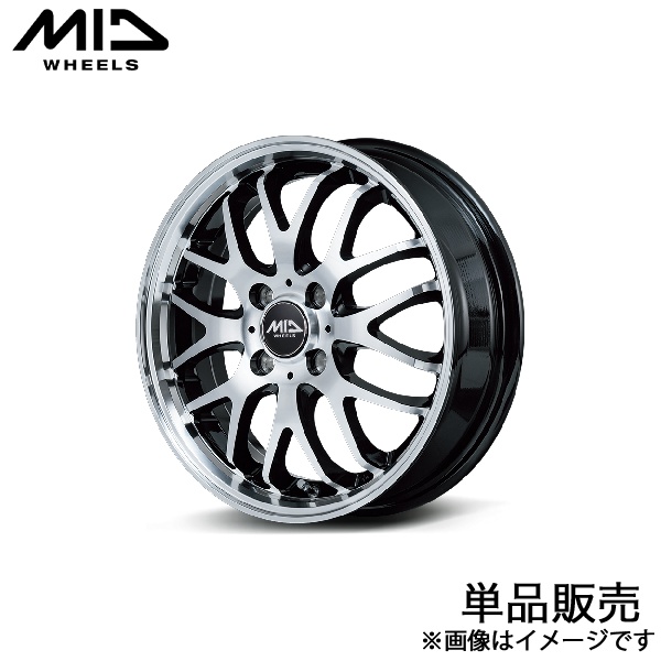 MID エグゼ10 Vセレクション スペーシアカスタム/スペーシアカスタムZ MK54S/MK94S アルミホイール 1本(15×4.5J 4-100 +45 ブラック)