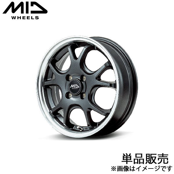 MID エグゼ5 Vセレクション スペーシアカスタム/スペーシアカスタムZ MK54S/MK94S アルミホイール 1本(15×4.5J 4-100 +45 ガンメタ)