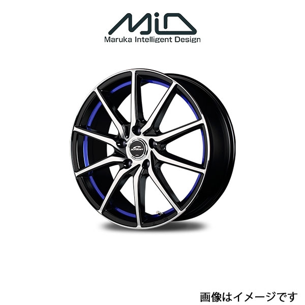 MID シュナイダー RX810 アルミホイール 1本 BRZ ZC6(17×7J 5 100 INSET50 ブラックポリッシュ/アンダーカットブルー)SCHNEIDER RX810 :1MID qq e f2 i 12244t:T FOUR 自動車のパーツ用品専門店