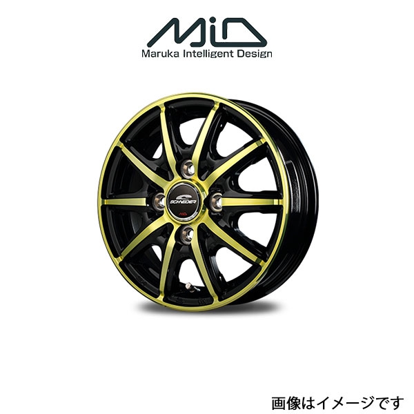 MID シュナイダー RX10-K アルミホイール 1本 エブリィ/エブリィ バン DA17V(12×3.5B 4-100 INSET42 ブラック/ゴールド)SCHNEIDER｜t-four2010