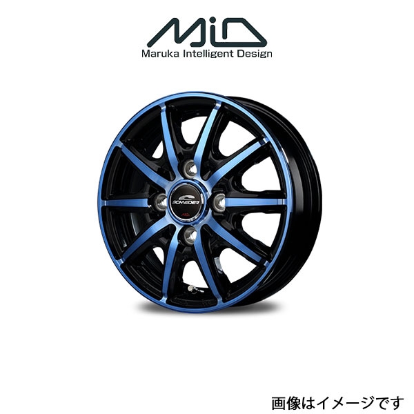 MID シュナイダー RX10 K アルミホイール 4本 ルクラ L455F/L465F(14×4.5J 4 100 INSET45 ブラックポリッシュ/ブルー)SCHNEIDER :4MID qq e f2 i 11867t:T FOUR 自動車のパーツ用品専門店