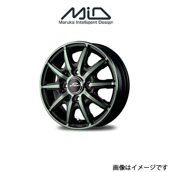 MID シュナイダー RX10 K アルミホイール 4本 ステラ/ステラカスタム LA100F/LA110F(14×4.5J 4 100 INSET45 ブラック/グリーン)SCHNEIDER :4MID qq e f2 i 11888t:T FOUR 自動車のパーツ用品専門店