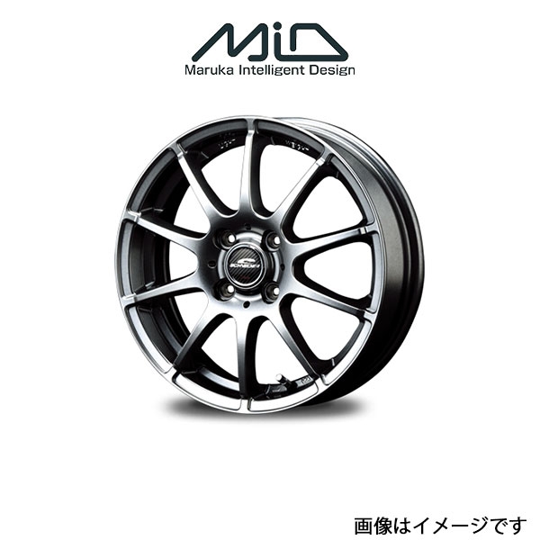 MID シュナイダー スタッグ アルミホイール 1本 ワゴンR MH21S/MH22S(14×4.5J 4-100 INSET43 メタリックグレー)SCHNEIDER STAG｜t-four2010