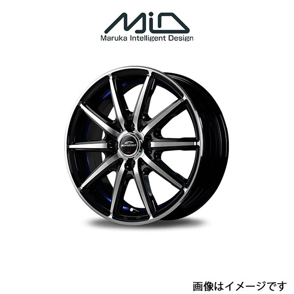 MID シュナイダー SX 2 アルミホイール 1本 ワゴンR MH21S/MH22S(14×4.5J 4-100 INSET45 ブラック/ブルー)SCHNEIDER｜t-four2010