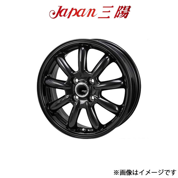 ジャパン三陽 ザック JP-209 アルミホイール 4本 ラパン/LC HE33S(14×4.5J 4-100 INSET45 グロスブラック)Japan三陽 ZACK JP-209｜t-four2010