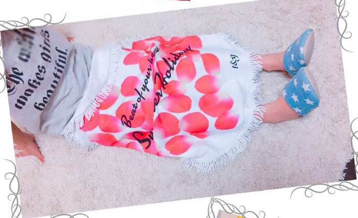 ラウンドビーチタオル