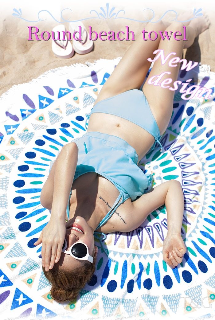 ラウンドビーチタオル