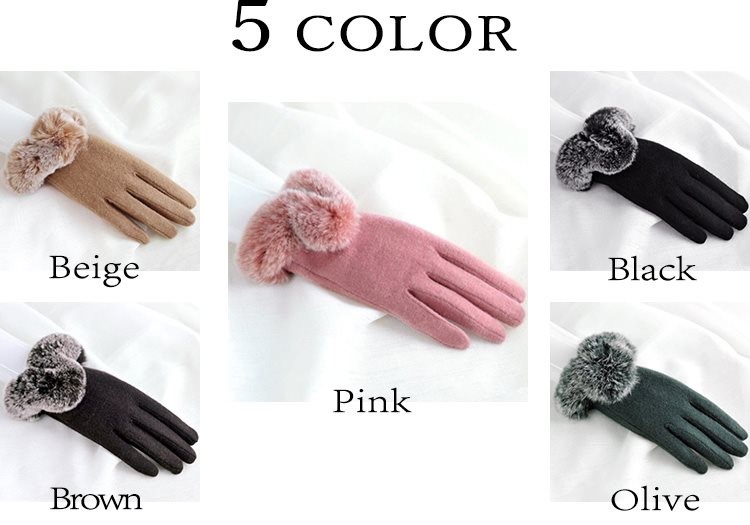 手袋 レディース ファー付き スマホ対応