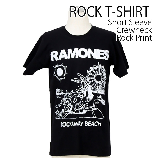 ロックtシャツ バンドtシャツ パンク Ramones ラモーンズ ROCK AWAY BEACH メンズ レディース M-2XLサイズ 黒色 白色 ストリート系｜t-link｜02