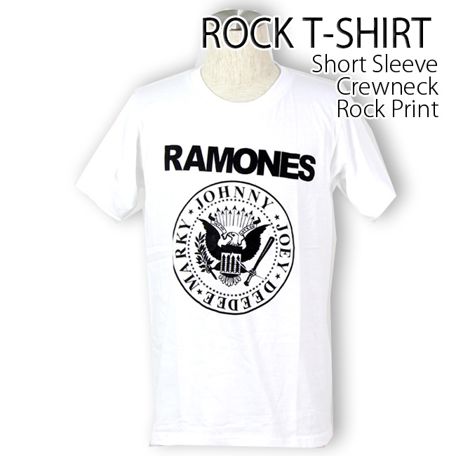 ロックtシャツ バンドtシャツ パンク Ramones ラモーンズ 鷹ロゴ メンズ レディース M-2XLサイズ 黒色 白色 ストリート系