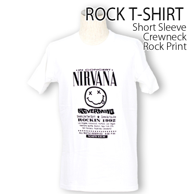 ロックtシャツ バンドtシャツ パンク Nirvana ニルヴァーナ メンズ レディース M-2XLサイズ 黒色 白色 ストリート系