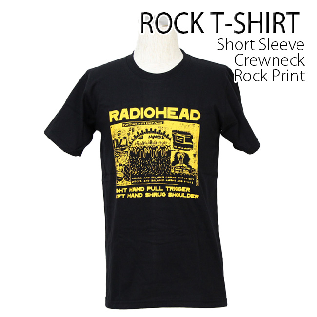 ロックtシャツ バンドtシャツ パンク レディオヘッド Radiohead コミックロゴ メンズ レ...
