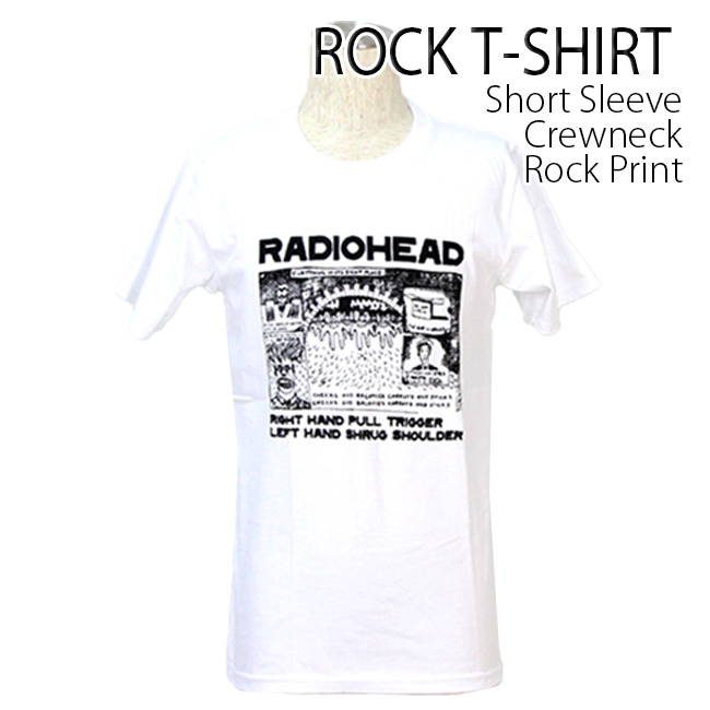 ロックtシャツ バンドtシャツ パンク レディオヘッド Radiohead コミックロゴ メンズ レ...