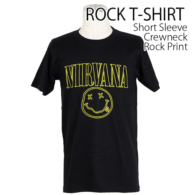 ロックtシャツ バンドtシャツ パンク Nirvana ニルヴァーナ スマイル