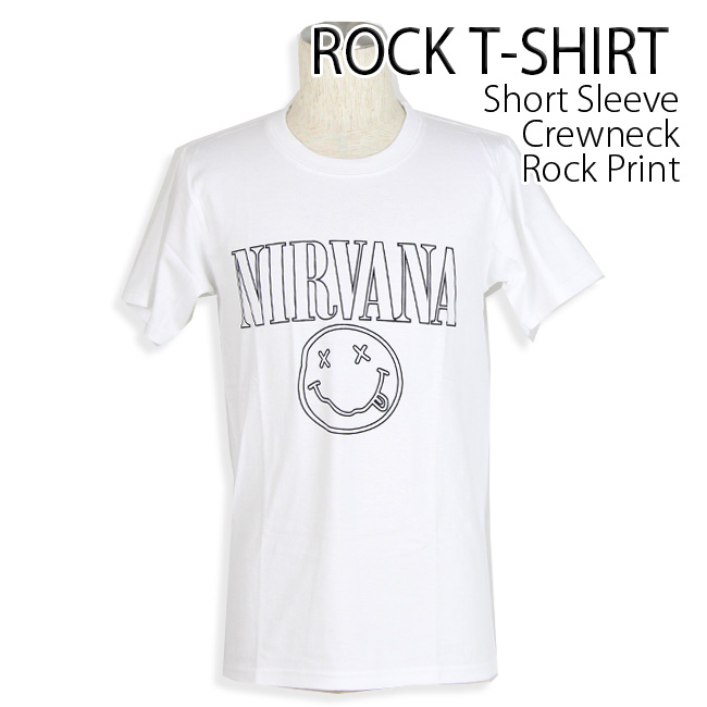 ロックtシャツ バンドtシャツ パンク Nirvana ニルヴァーナ スマイル