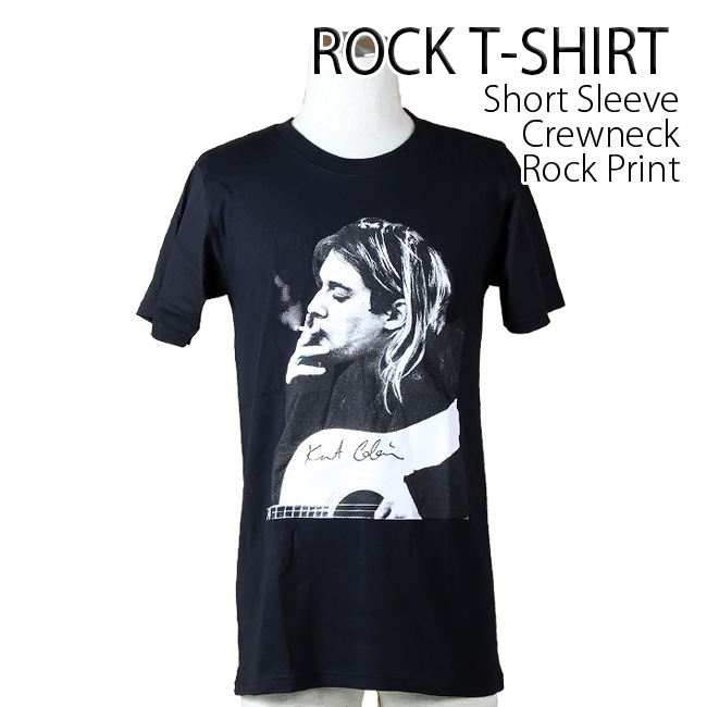 ロックtシャツ バンドtシャツ パンク Nirvana ニルヴァーナ 煙草を吸うカート メンズ レディース M-2XLサイズ 黒色 白色 ストリート系
