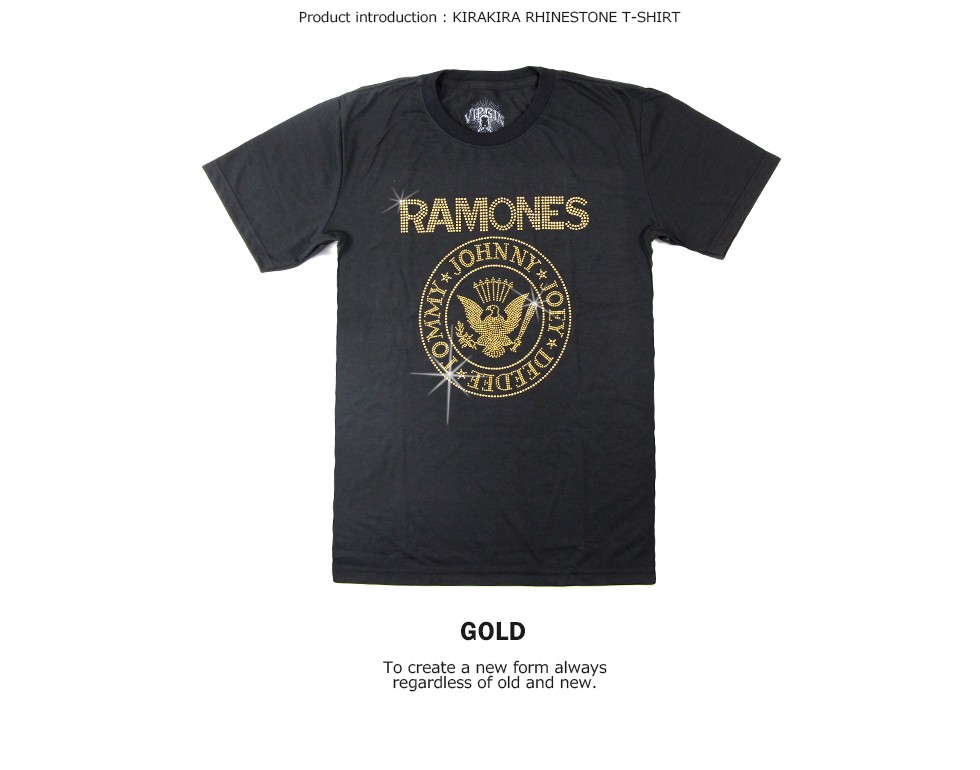 ラインストーン ロックTシャツ 3種類 半袖 バンドTシャツ Ramones ラモーンズ レディース...