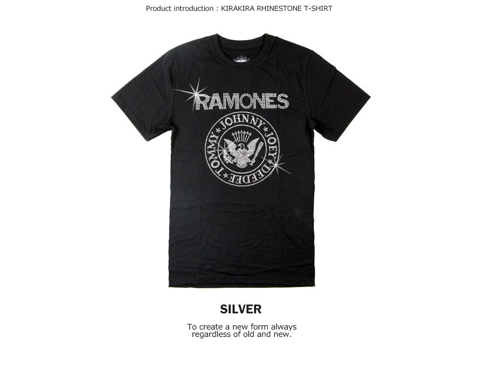 ラインストーン ロックTシャツ 3種類 半袖 バンドTシャツ Ramones ラモーンズ レディース...