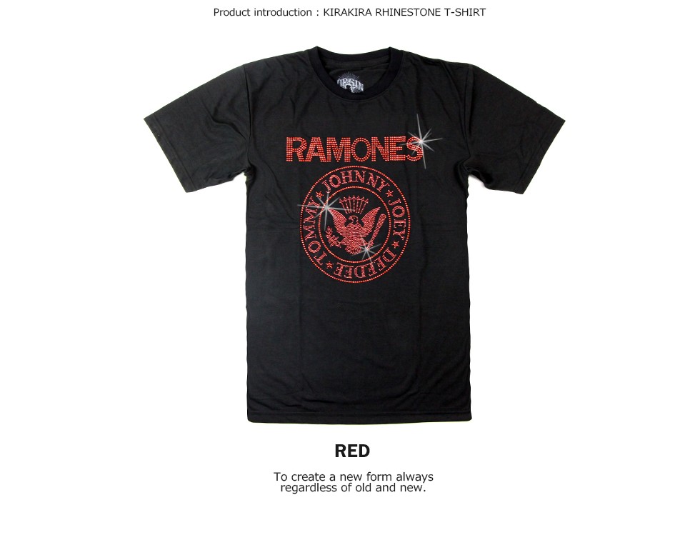 ラインストーン ロックTシャツ 3種類 半袖 バンドTシャツ Ramones ラモーンズ レディース...