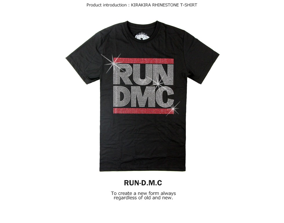 ラインストーン ロックTシャツ 半袖 バンドTシャツ Run-D.M.C ランディーエムシー レディ...