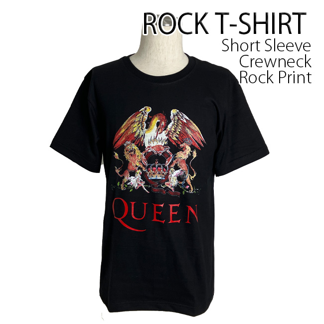 ロックtシャツ バンドtシャツ パンク QUEEN クイーン シンボルマーク メンズ レディース ユ...